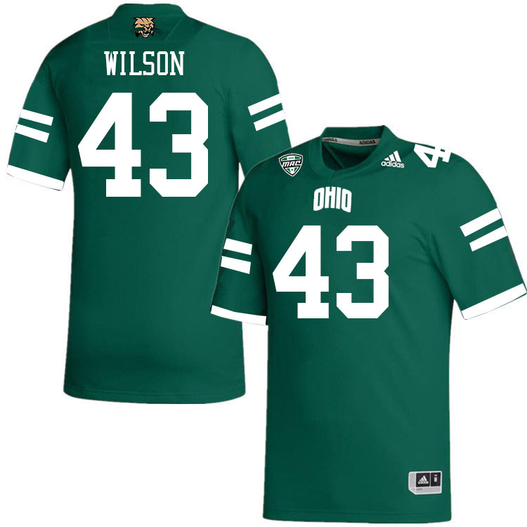 Ohio Bobcats #43 Jack Wilson College Football Jerseys Stitched-Green